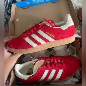 NWT Adidas Gazelles Red and White